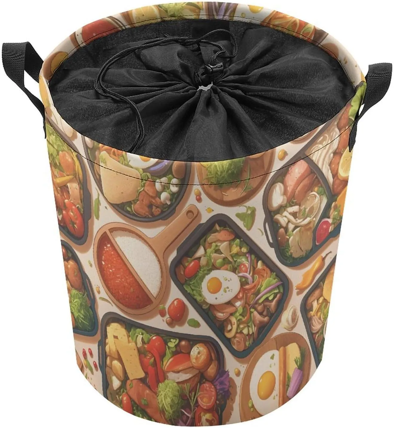 Laundry Hampers, Large Drawstring Laundry Bag, Removable Laundry Bags, Collapsible Storage Bin with Handles for Home Organization, Kids Room, Nursery Food Group