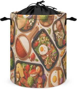Laundry Hampers, Large Drawstring Laundry Bag, Removable Laundry Bags, Collapsible Storage Bin with Handles for Home Organization, Kids Room, Nursery Food Group