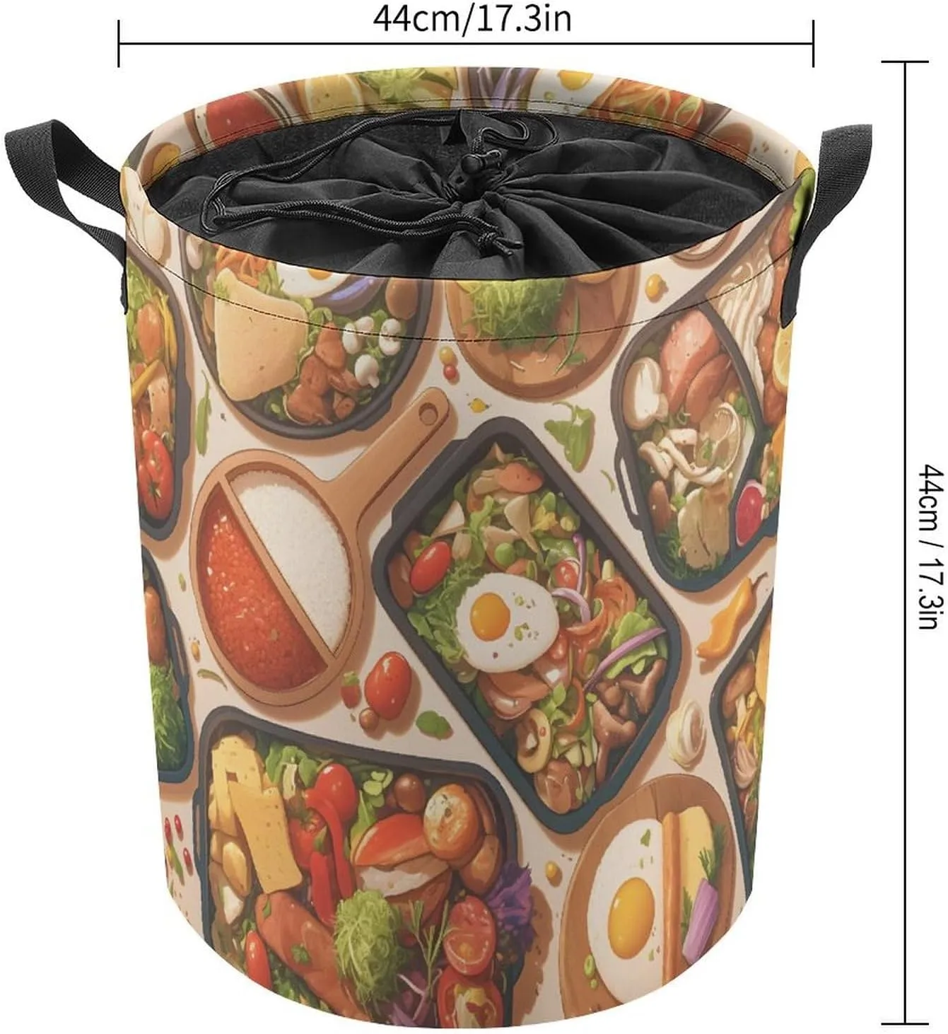 Laundry Hampers, Large Drawstring Laundry Bag, Removable Laundry Bags, Collapsible Storage Bin with Handles for Home Organization, Kids Room, Nursery Food Group