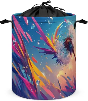Laundry Hampers, Large Drawstring Laundry Bag, Removable Laundry Bags, Collapsible Storage Bin with Handles for Home Organization, Kids Room, Nursery Midnight