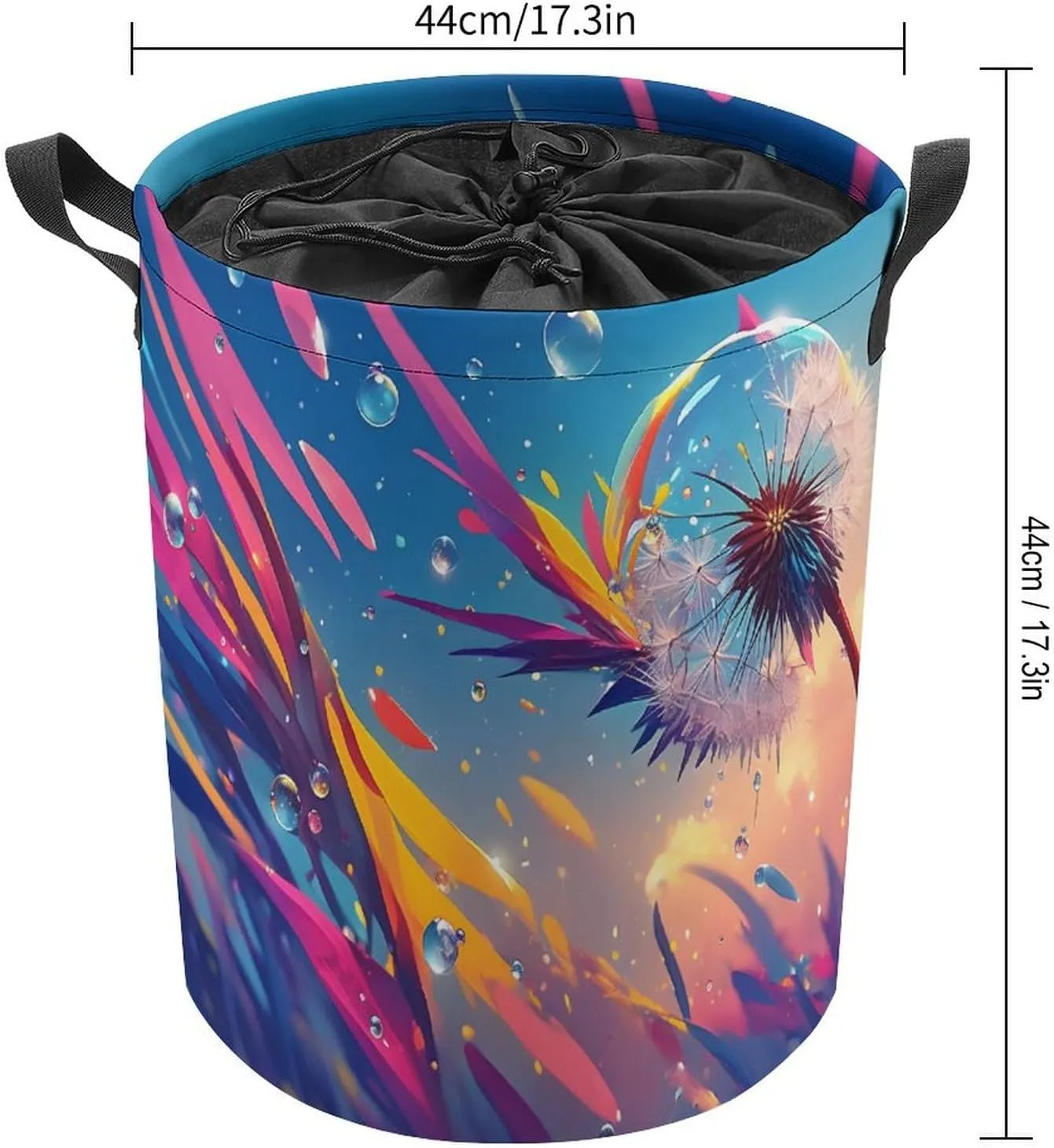 Laundry Hampers, Large Drawstring Laundry Bag, Removable Laundry Bags, Collapsible Storage Bin with Handles for Home Organization, Kids Room, Nursery Midnight