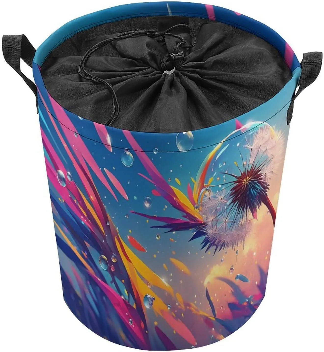 Laundry Hampers, Large Drawstring Laundry Bag, Removable Laundry Bags, Collapsible Storage Bin with Handles for Home Organization, Kids Room, Nursery Midnight