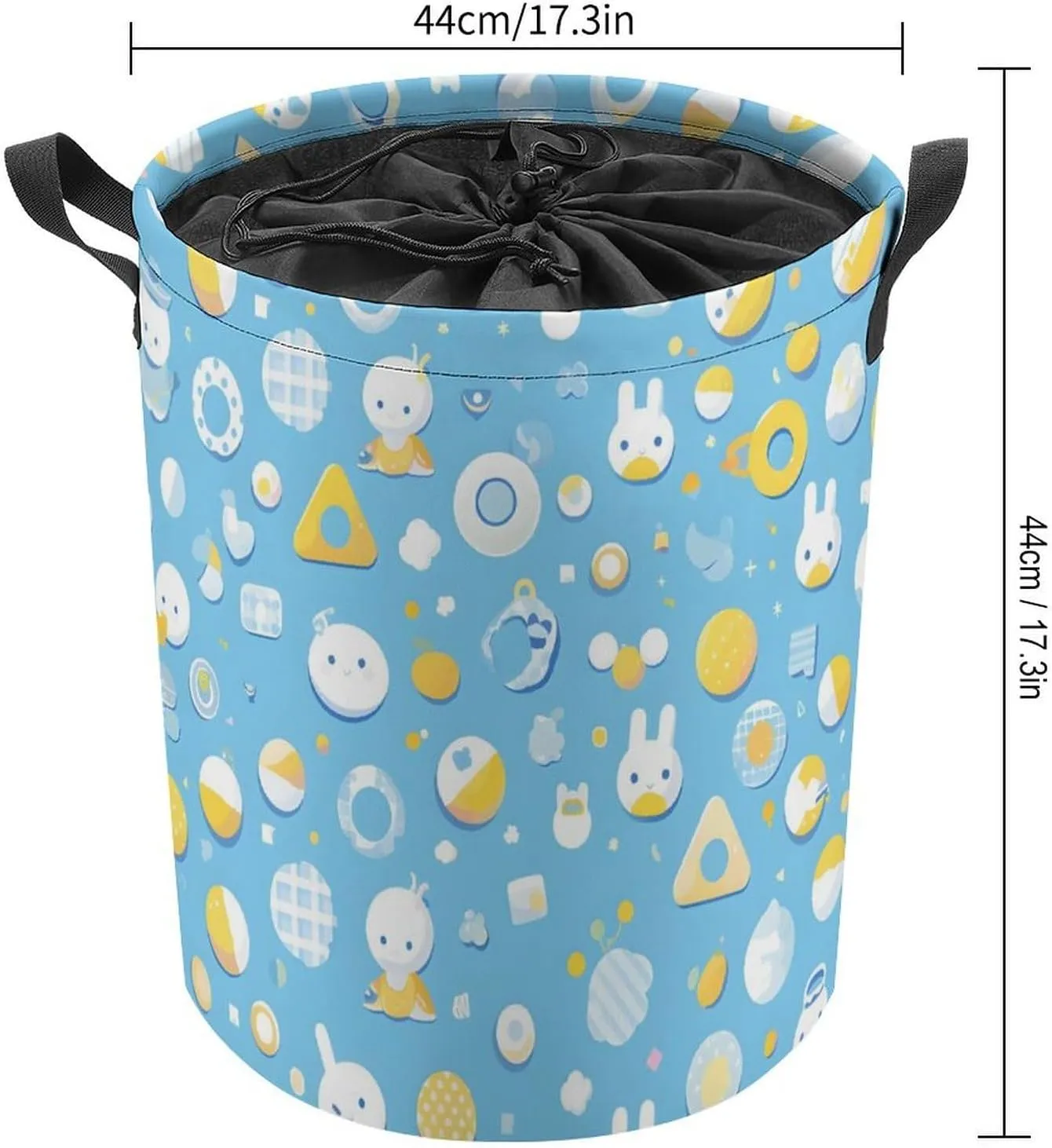 Laundry Hampers, Large Drawstring Laundry Bag, Removable Laundry Bags, Collapsible Storage Bin with Handles for Home Organization, Kids Room, Nursery Pattern
