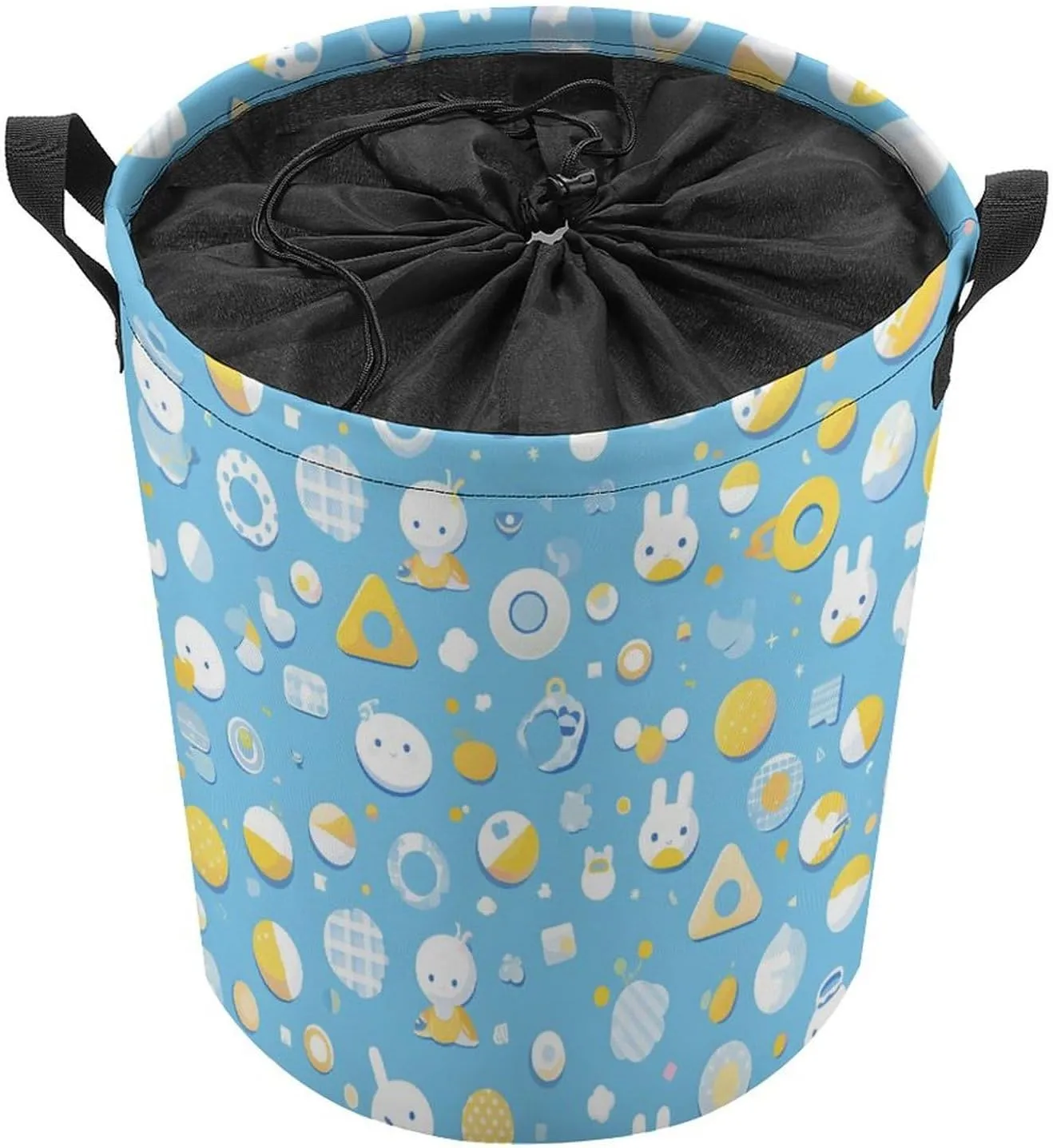 Laundry Hampers, Large Drawstring Laundry Bag, Removable Laundry Bags, Collapsible Storage Bin with Handles for Home Organization, Kids Room, Nursery Pattern