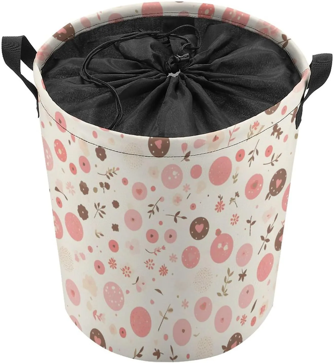 Laundry Hampers, Large Drawstring Laundry Bag, Removable Laundry Bags, Collapsible Storage Bin with Handles for Home Organization, Kids Room, Nursery Plant