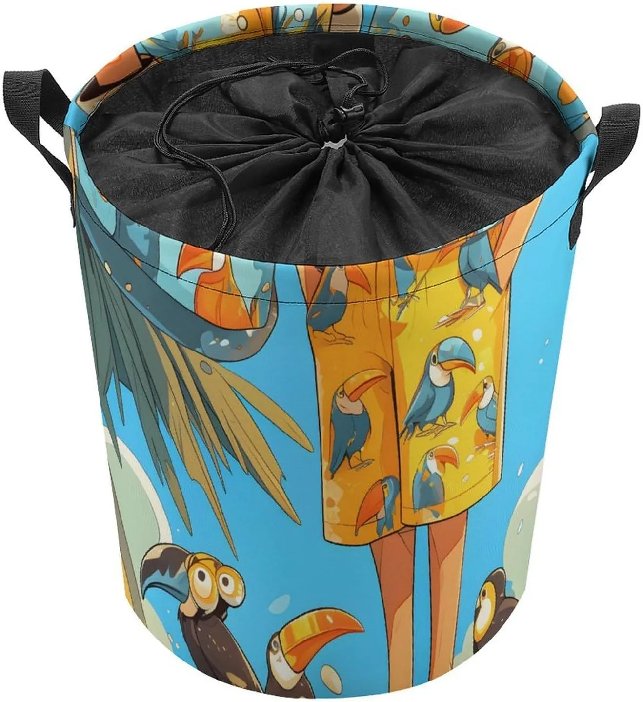 Laundry Hampers, Large Drawstring Laundry Bag, Removable Laundry Bags, Collapsible Storage Bin with Handles for Home Organization, Kids Room, Nursery Vertebrate