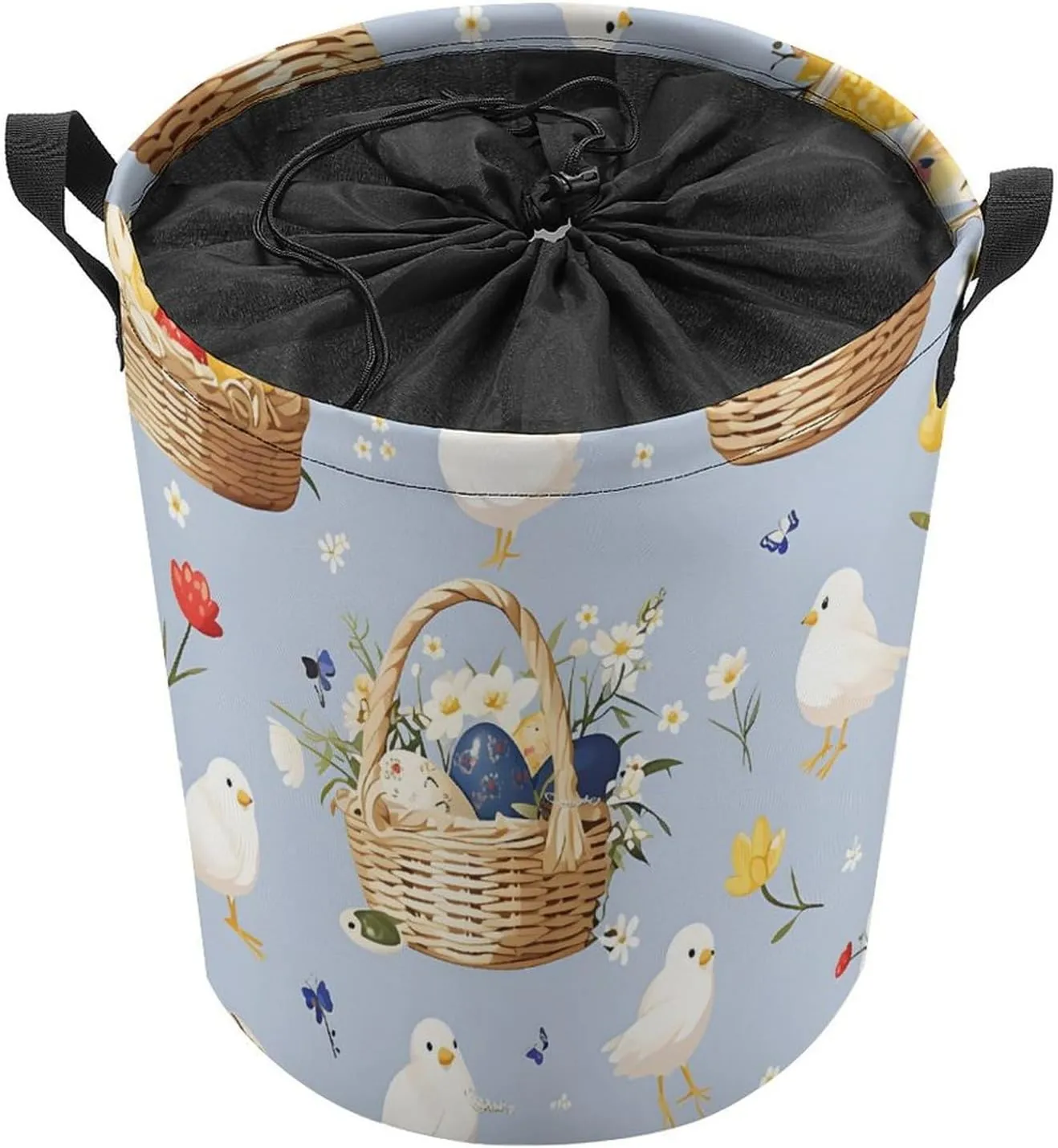 Laundry Hampers, Large Drawstring Laundry Bag, Removable Laundry Bags, Collapsible Storage Bin with Handles for Home Organization, Kids Room, Nursery Vertebrate