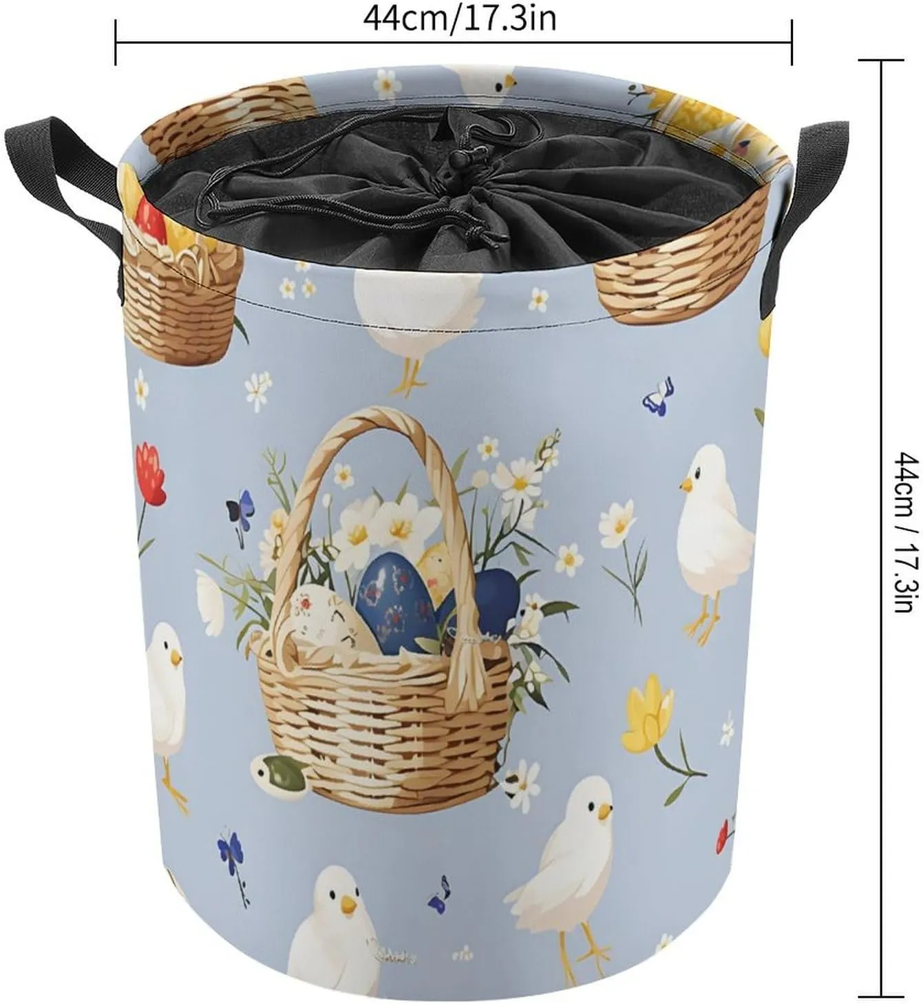 Laundry Hampers, Large Drawstring Laundry Bag, Removable Laundry Bags, Collapsible Storage Bin with Handles for Home Organization, Kids Room, Nursery Vertebrate