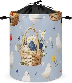 Laundry Hampers, Large Drawstring Laundry Bag, Removable Laundry Bags, Collapsible Storage Bin with Handles for Home Organization, Kids Room, Nursery Vertebrate