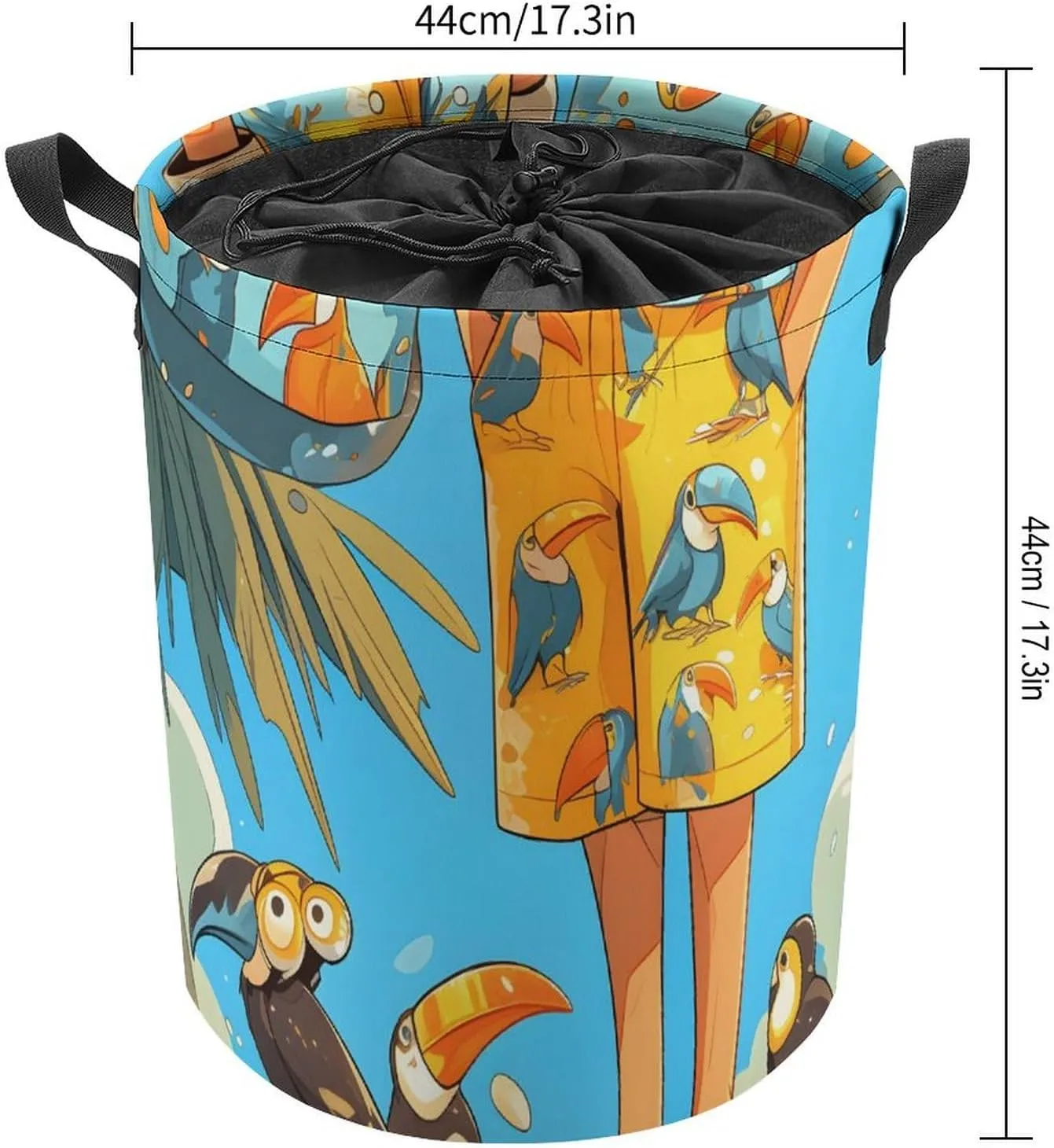Laundry Hampers, Large Drawstring Laundry Bag, Removable Laundry Bags, Collapsible Storage Bin with Handles for Home Organization, Kids Room, Nursery Vertebrate