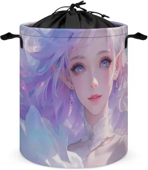 Laundry Hampers, Large Drawstring Laundry Bag, Removable Laundry Bags, Collapsible Storage Bin with Handles for Home Organization, Kids Room, Nursery Vertebrate
