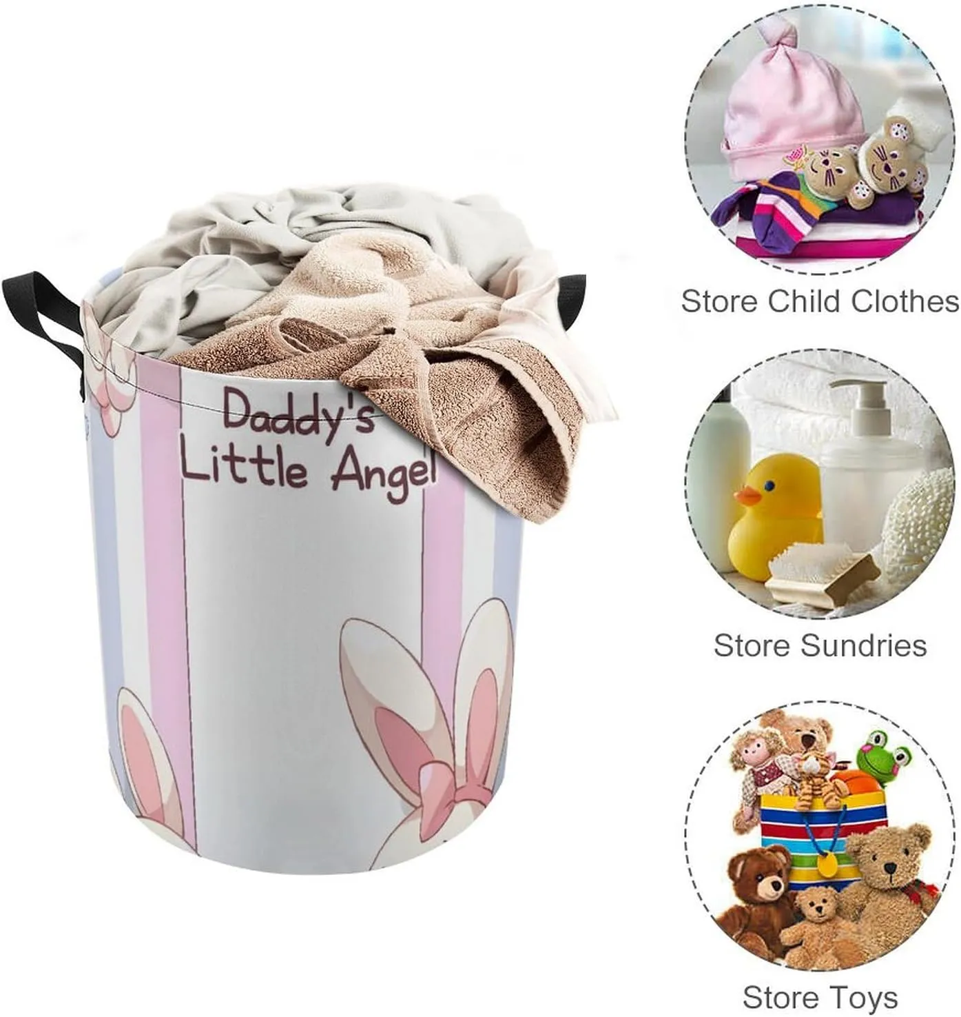 Laundry Hampers, Large Drawstring Laundry Bag, Removable Laundry Bags, Collapsible Storage Bin with Handles for Home Organization, Kids Room, Nursery Vertebrate