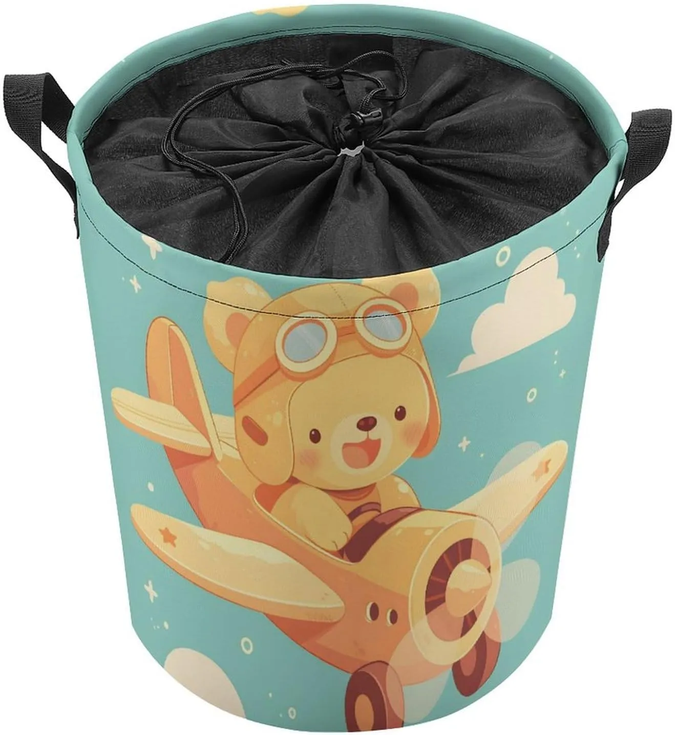 Laundry Hampers, Large Drawstring Laundry Bag, Removable Laundry Bags, Collapsible Storage Bin with Handles for Home Organization, Kids Room, Nursery Wheel