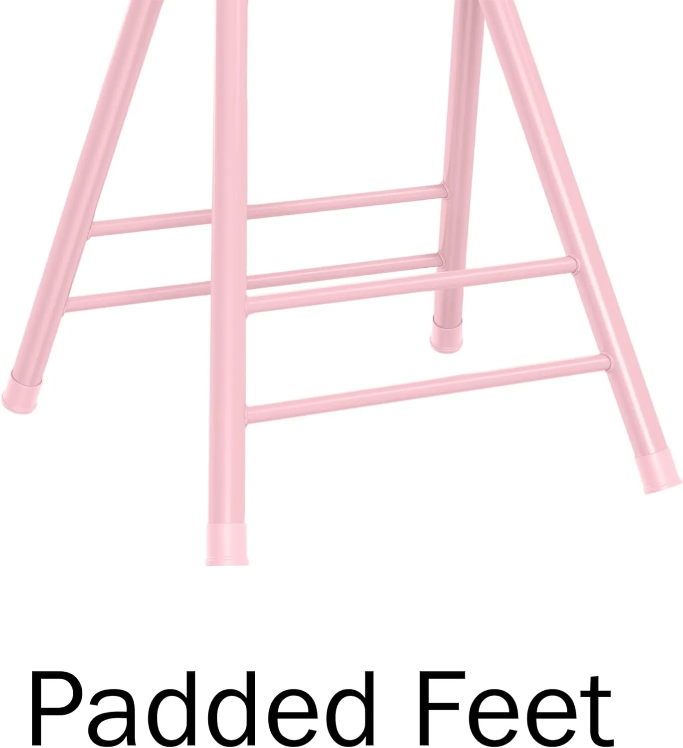 Lavish Home Set of 2 Counter Height Bar Stools – 24-Inch Backless Folding Chairs with 225lb Capacity for Kitchen, Rec Room, or Game Room (Pink)