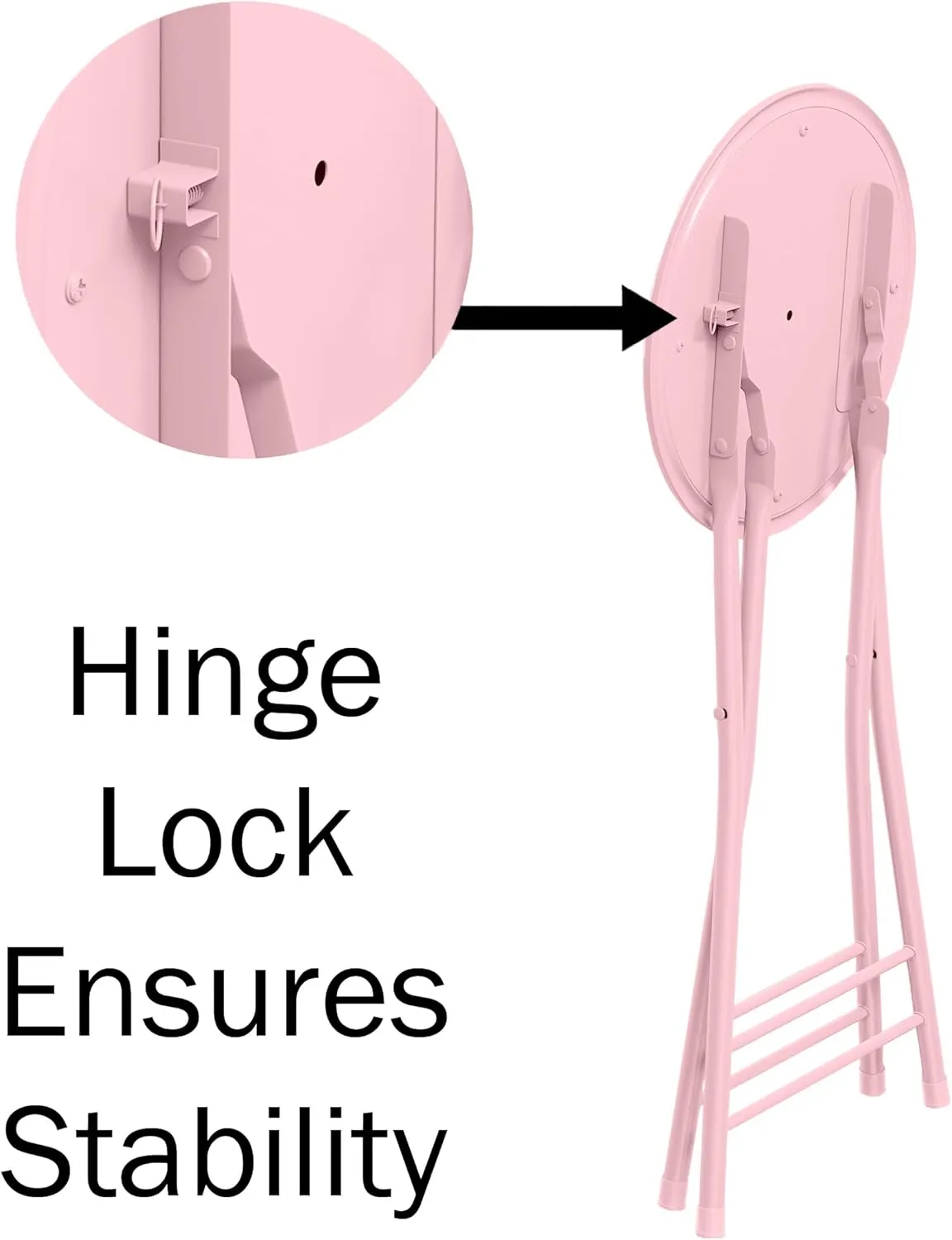 Lavish Home Set of 2 Counter Height Bar Stools – 24-Inch Backless Folding Chairs with 225lb Capacity for Kitchen, Rec Room, or Game Room (Pink)
