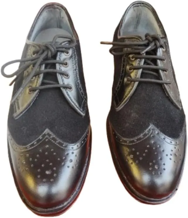LEMBACO Men's Classic Modern Lace-up Patent Dress Business Wedding Shoes Leather Formal Business Oxford Wingtip Black Shoes