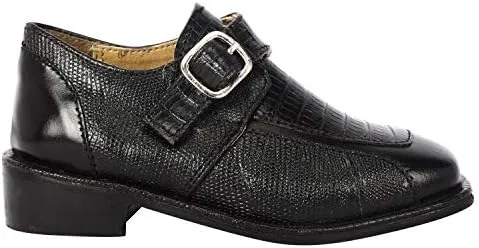 LIBERTYZENO Boys Animal Print Genuine Leather Kids Lace Up Oxford Dress Shoes for Prom Graduation