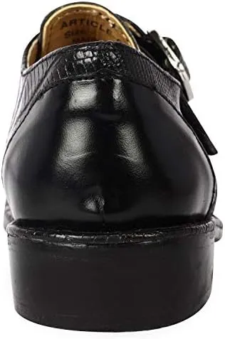 LIBERTYZENO Boys Animal Print Genuine Leather Kids Lace Up Oxford Dress Shoes for Prom Graduation