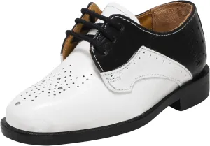 LIBERTYZENO Kids Animal Print Genuine Leather Kids & Toddlers Lace Up Oxford Dress Shoes for Prom Graduation