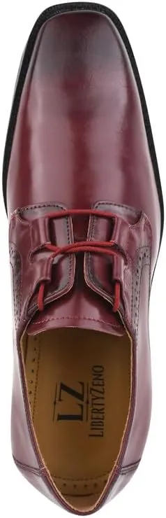 LIBERTYZENO Mens Plain & Animal Print Leather Adults Formal Lace Up Dress Shoes for Prom Graduation