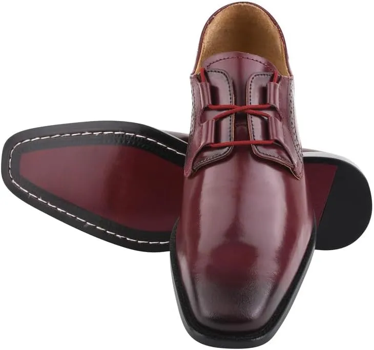LIBERTYZENO Mens Plain & Animal Print Leather Adults Formal Lace Up Dress Shoes for Prom Graduation