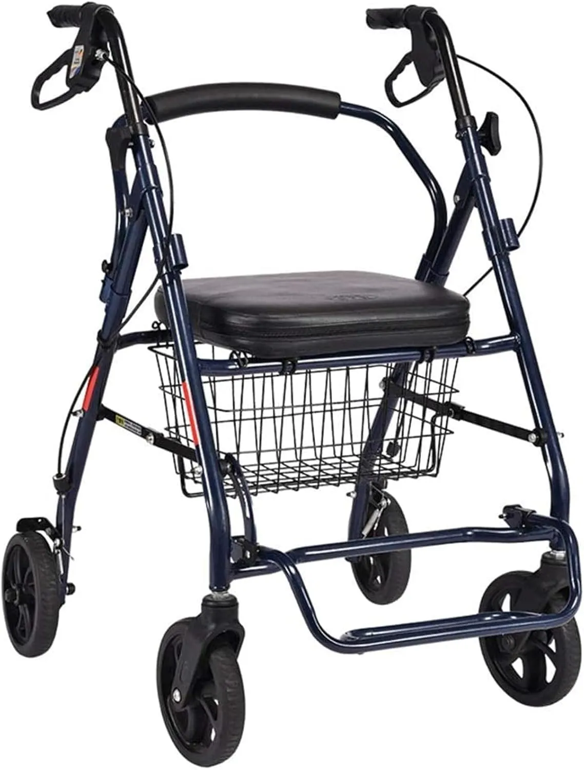 Lightweight, Rollator Walker Shopping cart Carbon Steel Old Man Buying Vegetables with Wheeled seat Shopping cart Adjustable Collapsible Portable Trolley Walker
