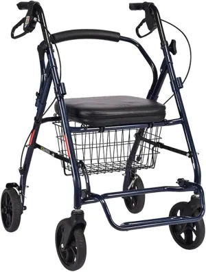 Lightweight, Rollator Walker Shopping cart Carbon Steel Old Man Buying Vegetables with Wheeled seat Shopping cart Adjustable Collapsible Portable Trolley Walker