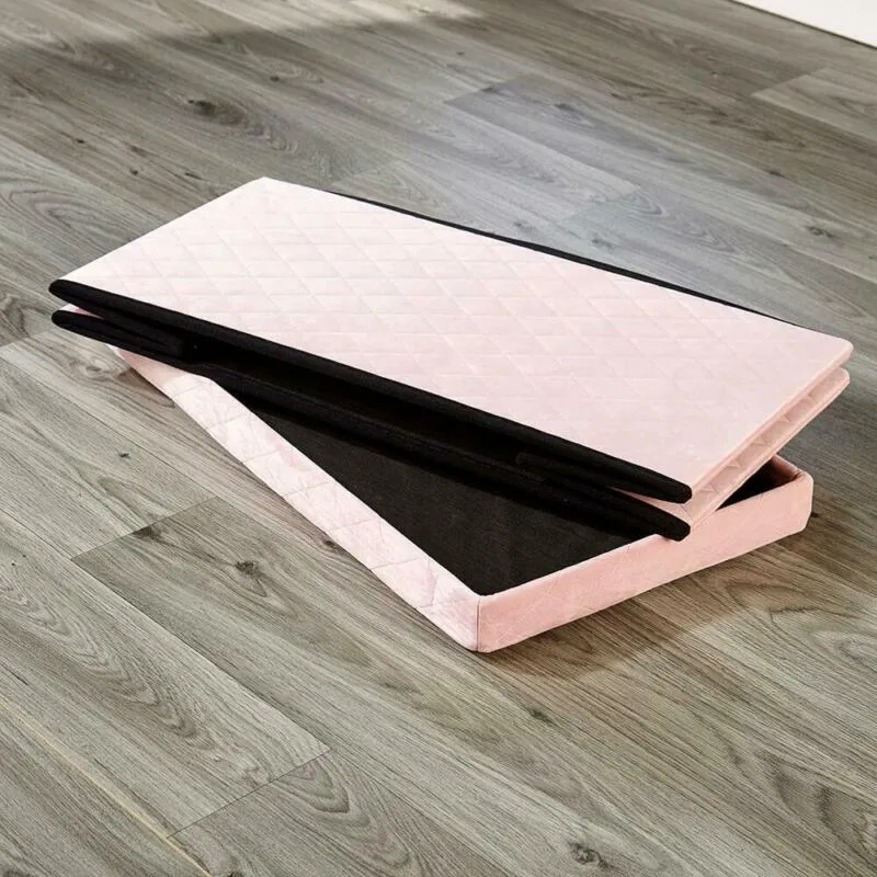 Linen Fabric Pink Foldable Storage Box