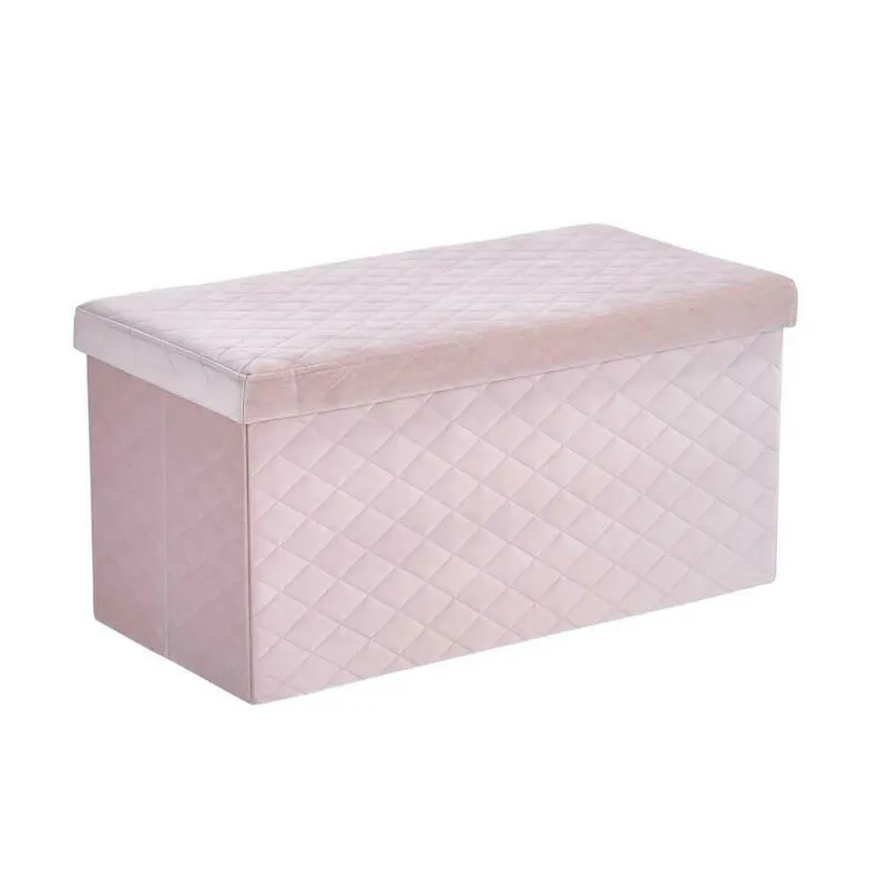 Linen Fabric Pink Foldable Storage Box