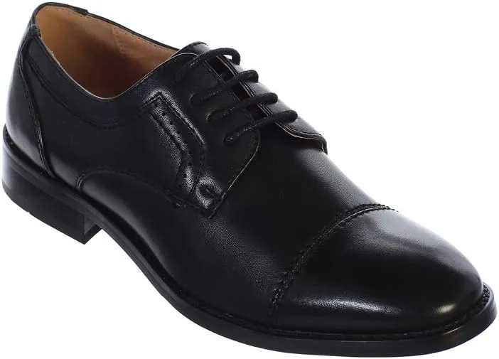 Little Boys Brown Capped Toe Oxford Dress Shoe for Special Occasion