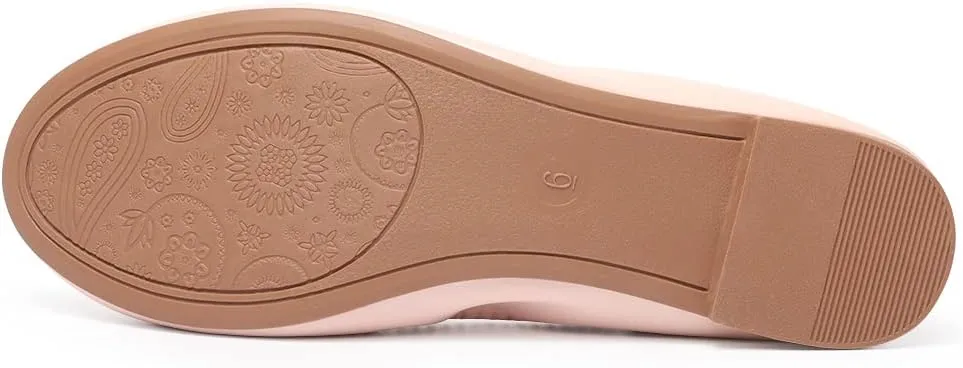 LM Women's Ballet Flats Round Toe Slip On Flats Shoes Casual Dress Shoes Foldable Portable Travel Ballet Flat