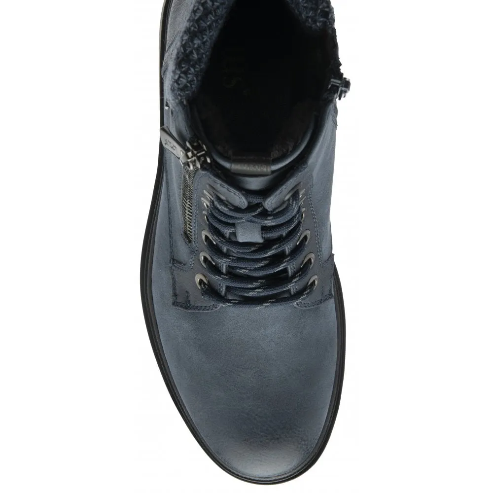 Lotus Saundra Women's Lace Up / Zip Up Ankle Boot Blue
