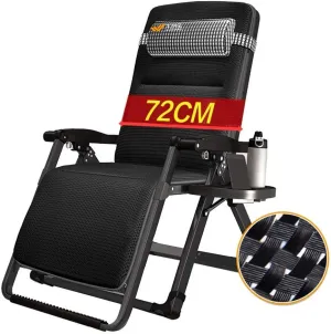 Lounge Chair, Sun Lounger Camping Chairs Reclining Garden Sun Lounger Chair with Adjustable Padded Headrest and Practical Cup Holder Portable Folding Recliner, Cushion Optional (Color, 10