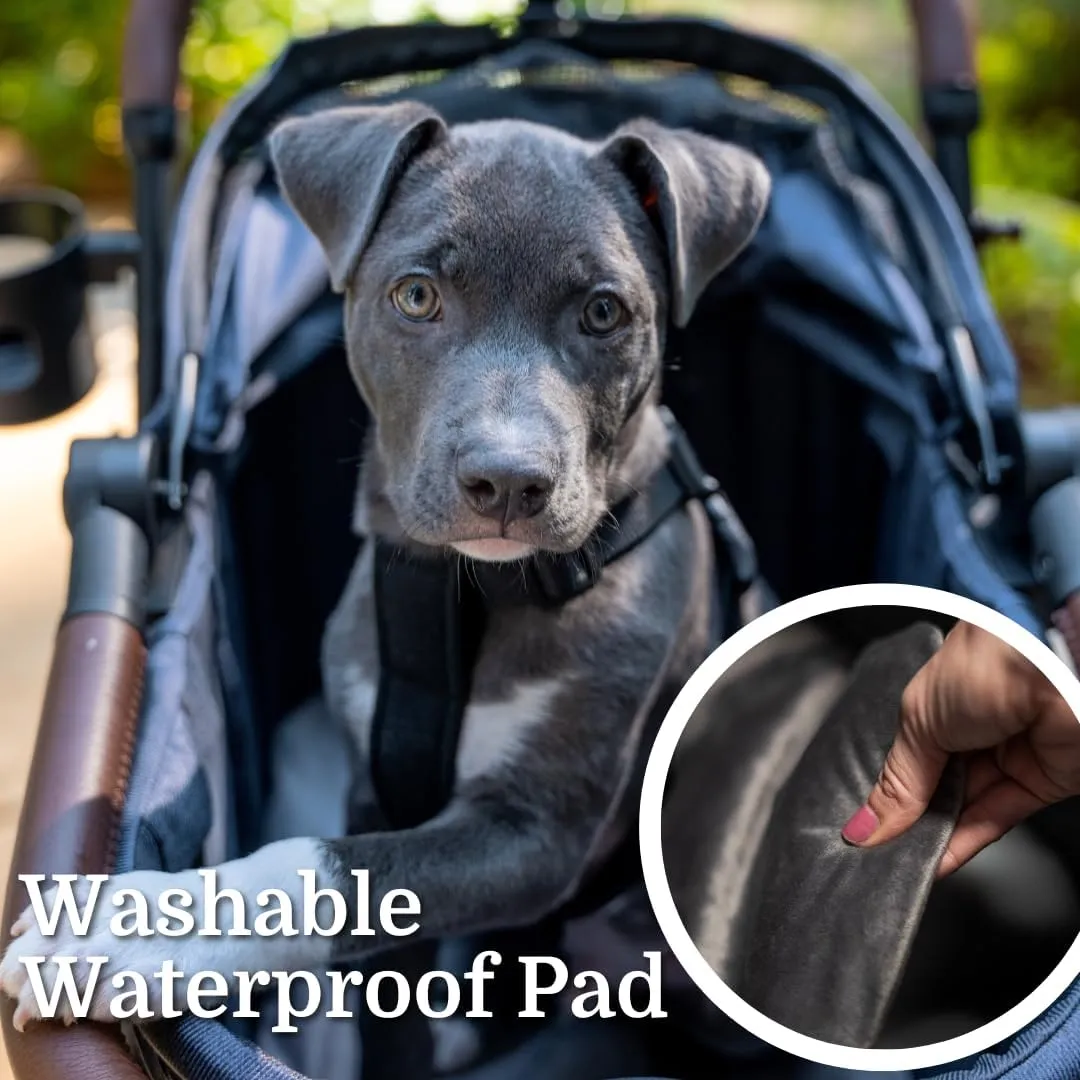 Luxury Pet Stroller & Personal Folding Shopping Cart on Premium Wheels – Lightweight Aluminum Frame – Removable Bassinet, Shopping Bag- Small to Medium Dogs & Cats (Blue v3 Pet Bassinet)