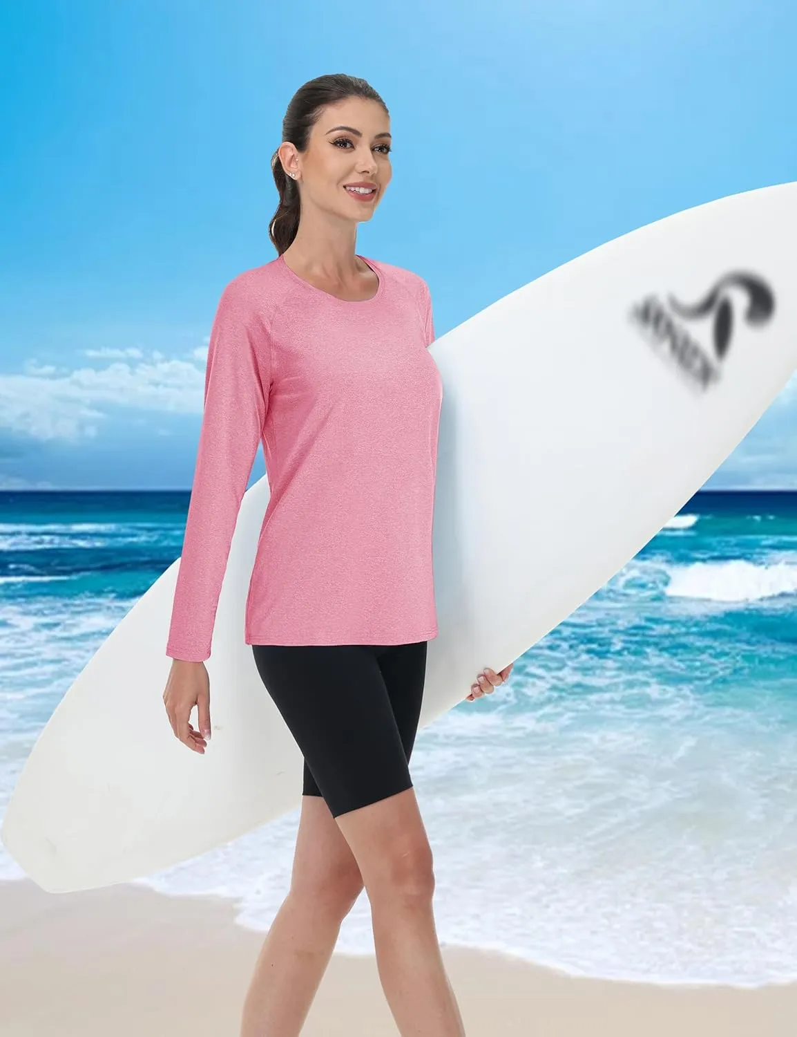 MAGCOMSEN Women's Long Sleeve Shirts UPF 50  Workout Tops Sun Protection Athletic Running Swim Rash Guard