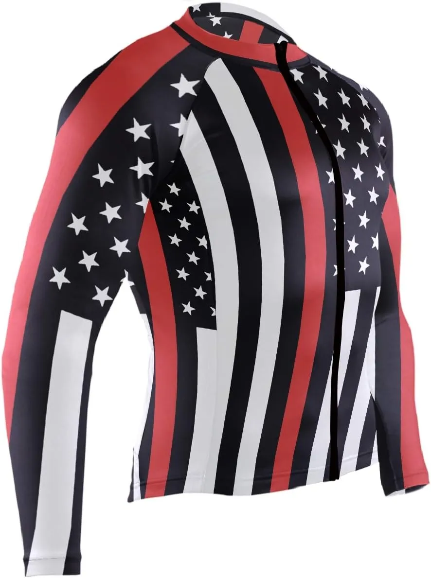 Maryland Flag Men's Cycling Jersey Long Sleeve Breathable Biking Shirts Gear Style