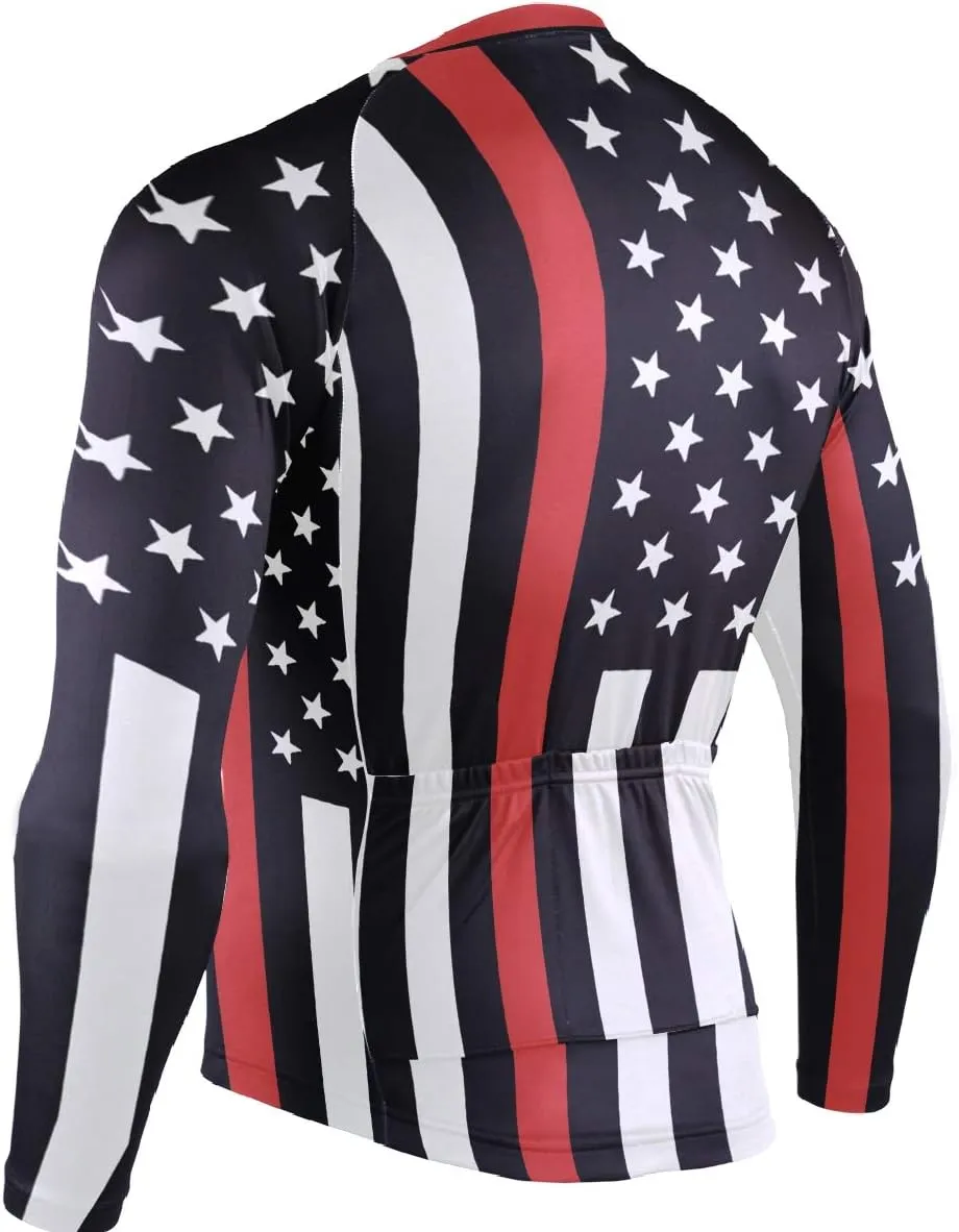 Maryland Flag Men's Cycling Jersey Long Sleeve Breathable Biking Shirts Gear Style