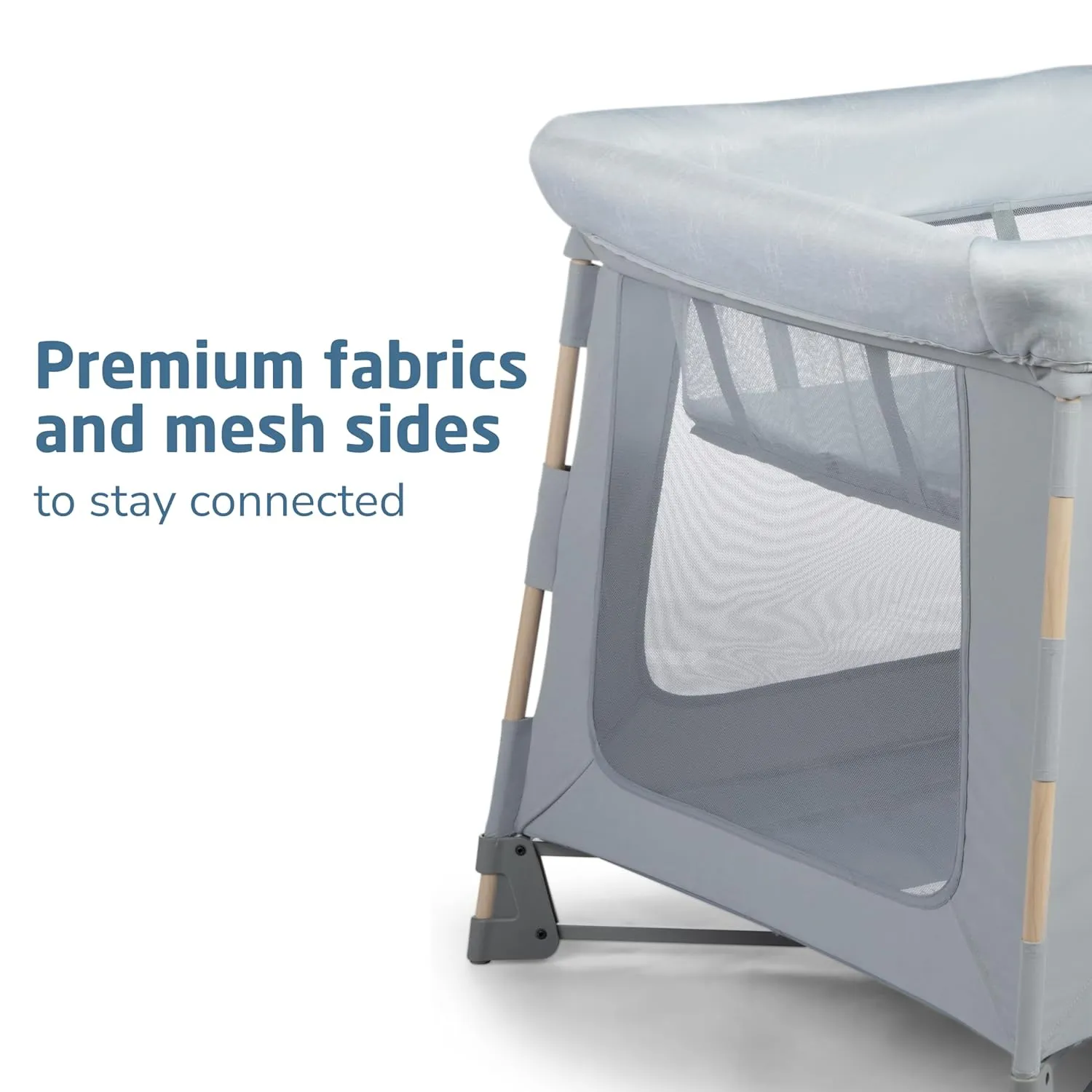 Maxi-Cosi Swift Baby Playpen with Mat, Baby Play Yards, Pack and Play with Bassinet - Portable Playpen for Babies and Toddlers, Classic Slate