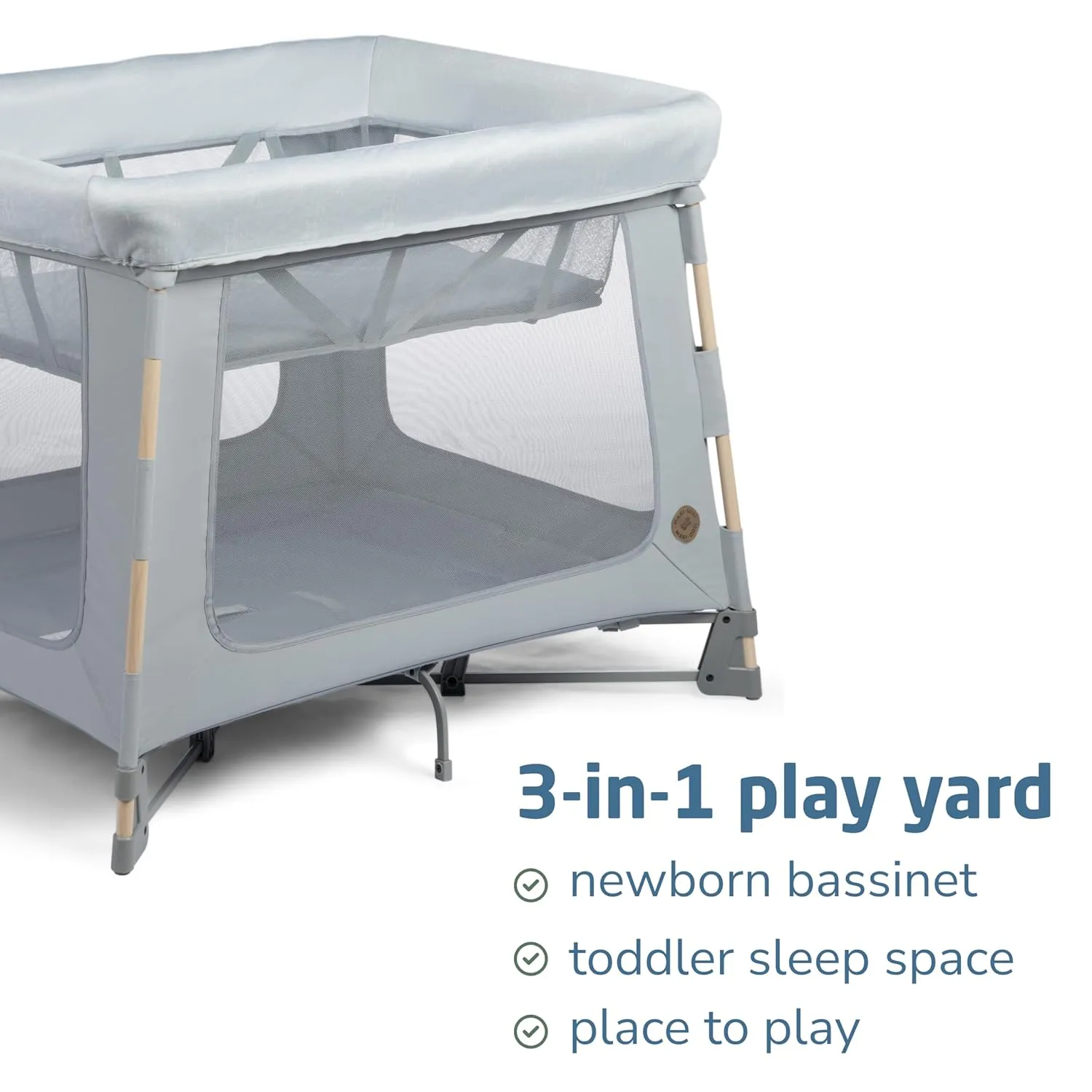 Maxi-Cosi Swift Baby Playpen with Mat, Baby Play Yards, Pack and Play with Bassinet - Portable Playpen for Babies and Toddlers, Classic Slate