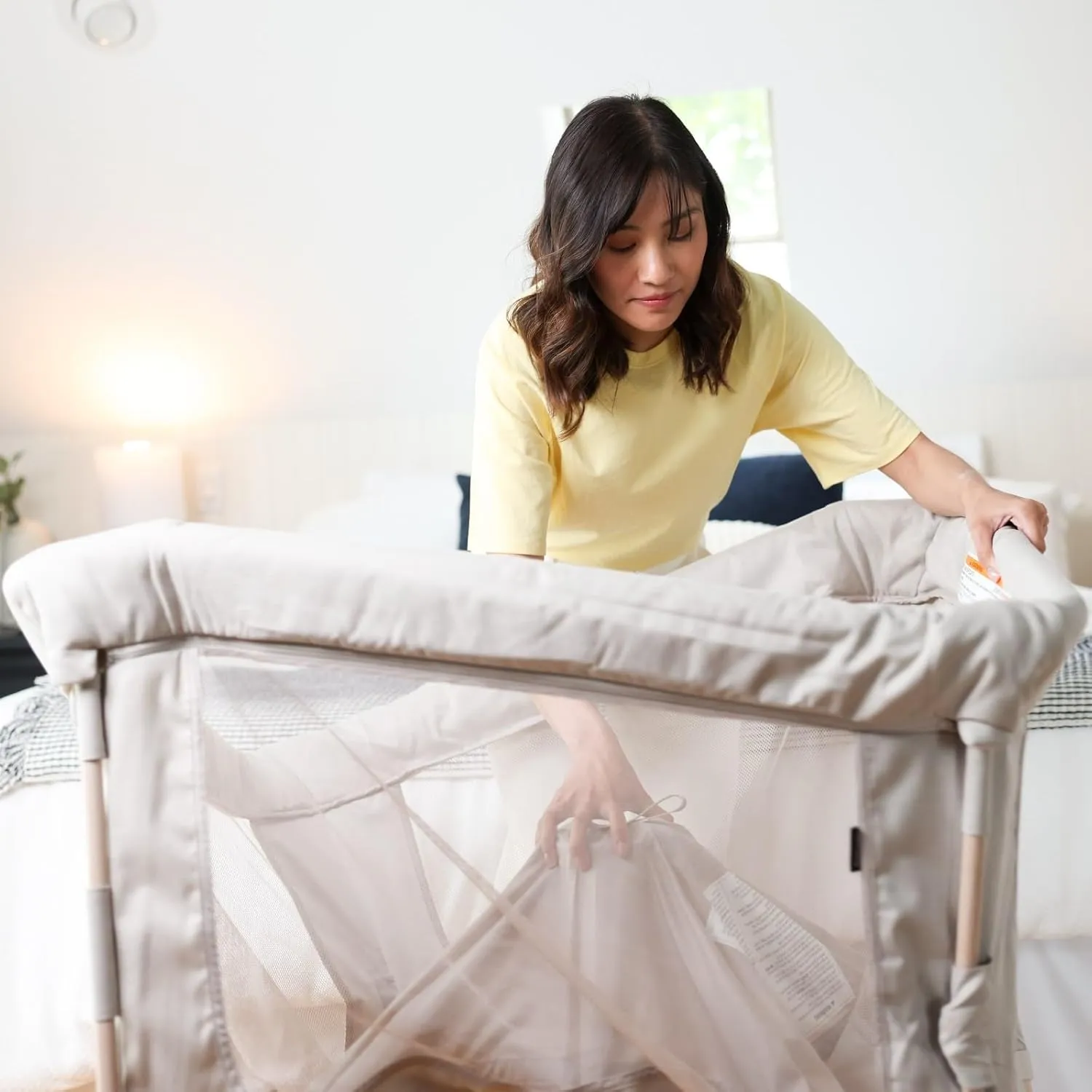 Maxi-Cosi Swift Baby Playpen with Mat, Baby Play Yards, Pack and Play with Bassinet - Portable Playpen for Babies and Toddlers, Classic Slate