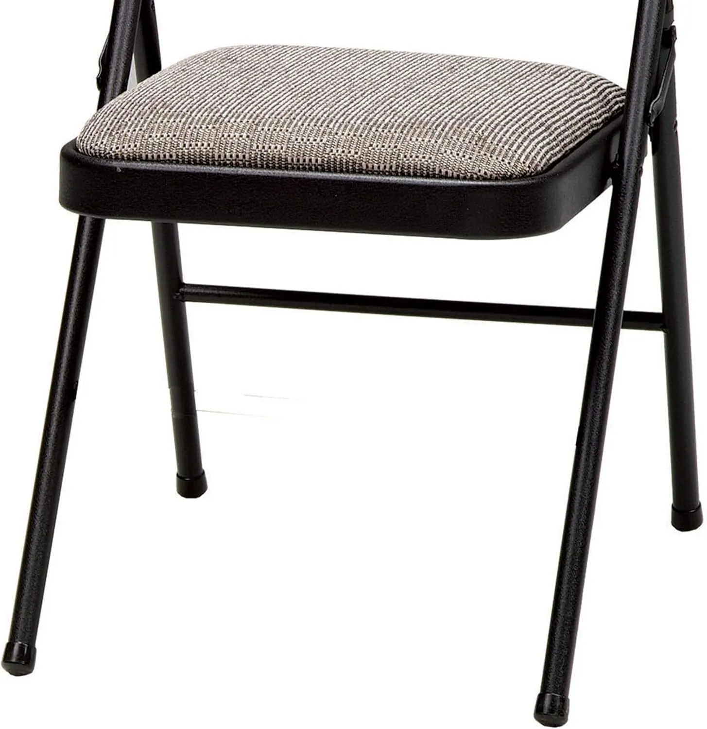 MECO 4 Pack Padded Folding Chairs, Cushioned Metal Fabric Foldable Chair, Black