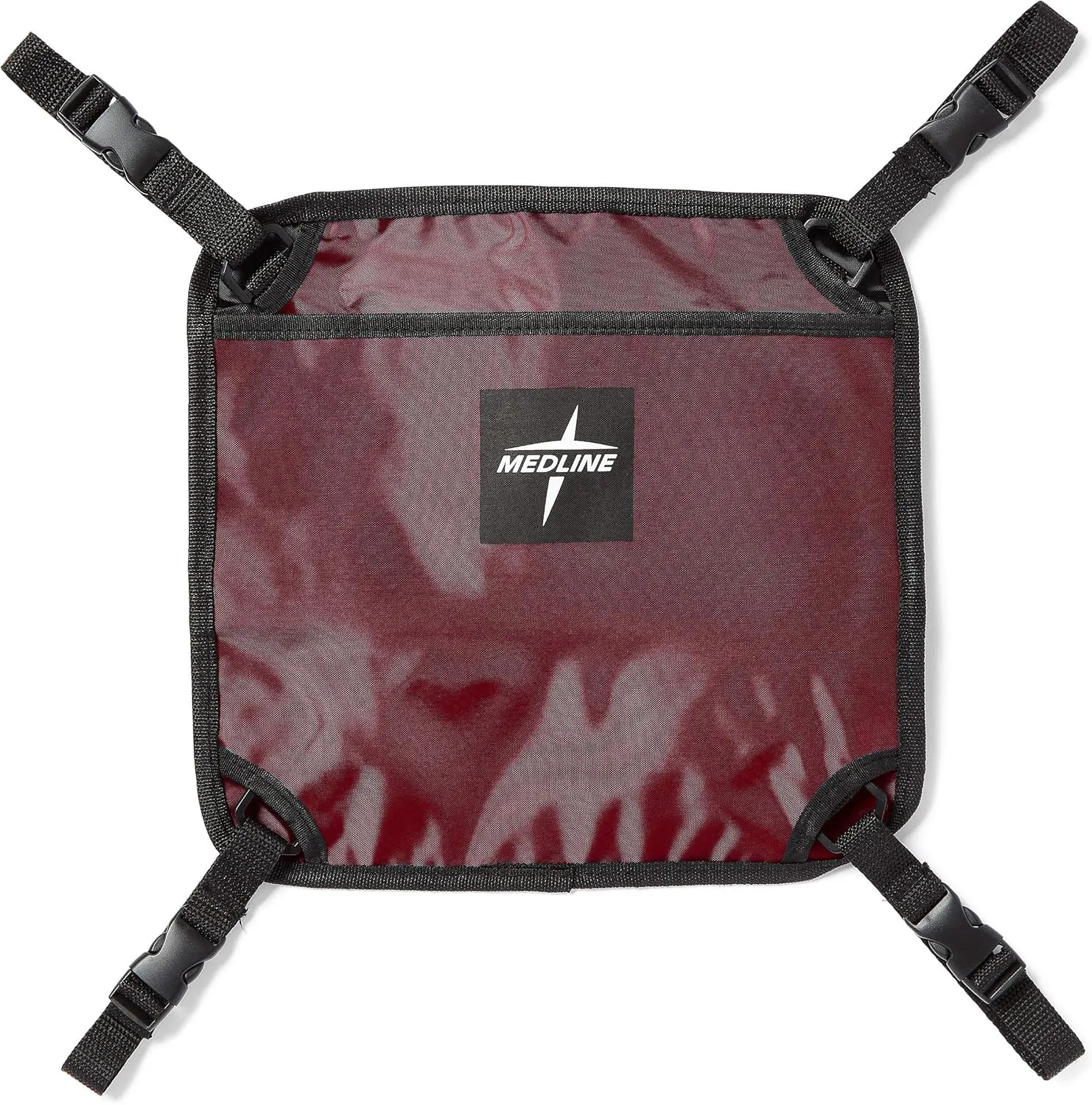 Medline Front Bag for Rollator Walkers, Adjustable Accessory Tote Easily Attaches to Most Walkers and Rollators, Red