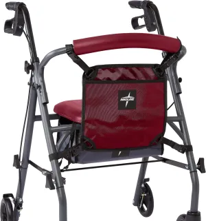 Medline Front Bag for Rollator Walkers, Adjustable Accessory Tote Easily Attaches to Most Walkers and Rollators, Red