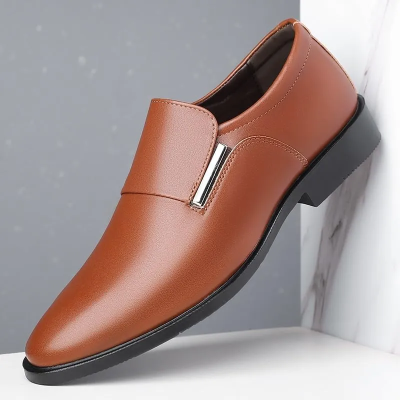 Men Classic Pointed Toe Oxford Shoes Comfortable Business Dress Shoes Casual Slip-Ons Formal Tuxedo Shoes for Men
