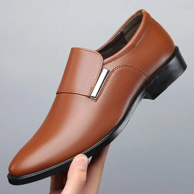 Men Classic Pointed Toe Oxford Shoes Comfortable Business Dress Shoes Casual Slip-Ons Formal Tuxedo Shoes for Men