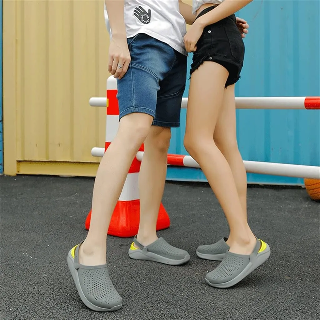 Men Sandals Rubber Clogs for Men Unisex Garden Shoes Black(White-Dinosaur Doodle4,44 Code)
