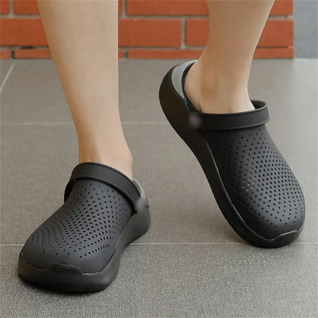 Men Sandals Rubber Clogs for Men Unisex Garden Shoes Black(White-Dinosaur Doodle4,44 Code)
