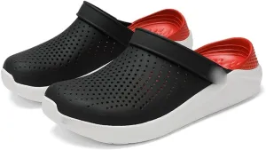 Men Sandals Rubber Clogs for Men Unisex Garden Shoes Black(White-Dinosaur Doodle4,44 Code)
