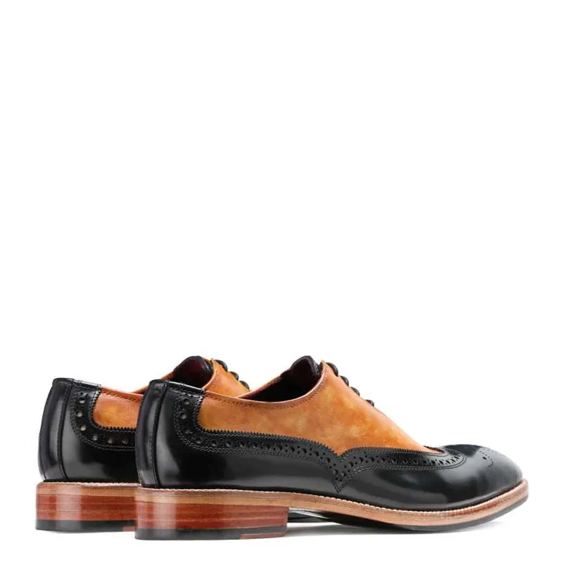 Men Wingtip Solid Leather Formal Oxford Shoes
