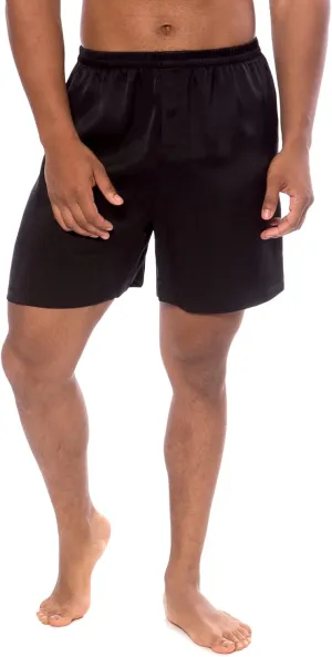 Men's 100% Organic Mulberry Silk Boxer Shorts - Luxury Underwear Breathable and Comfortable (Country Club)